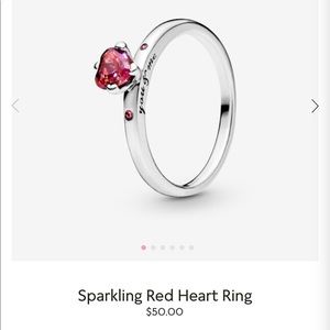 Pandora sparkling red heart ring size 4.5
